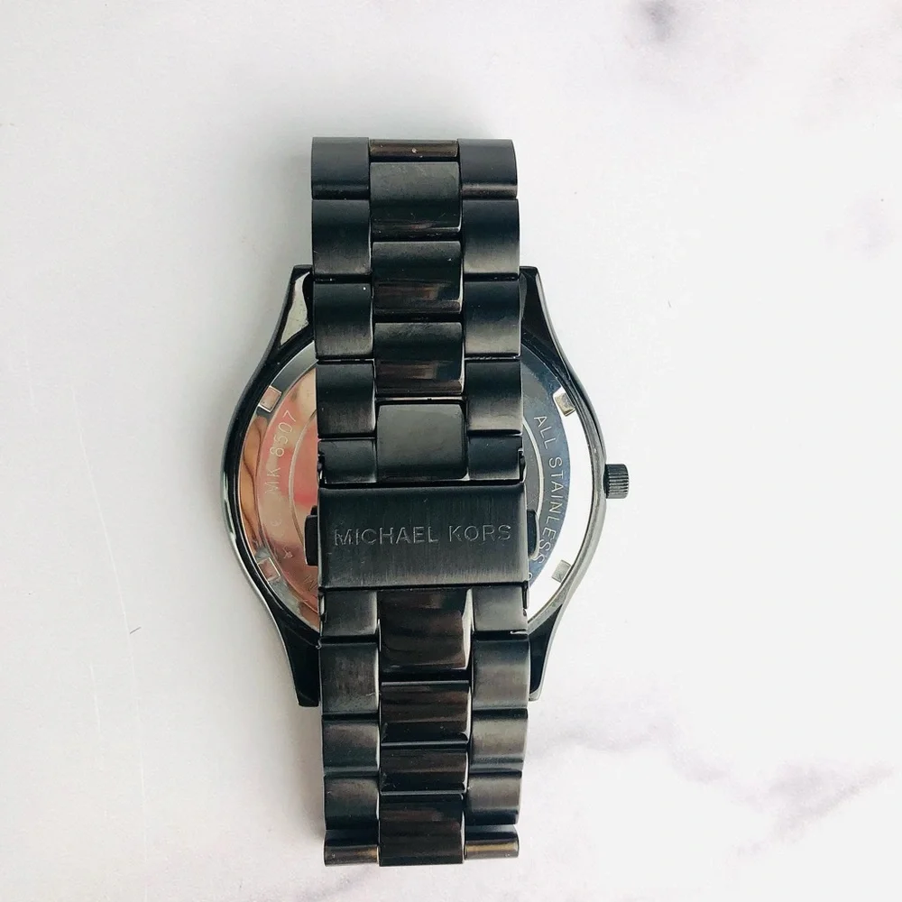 Black on Black Michael Kors Unisex Slim Watch - Picture 3 of 4